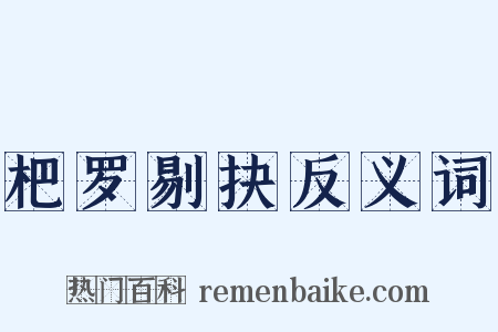 杷罗剔抉反义词是什么意思的图片